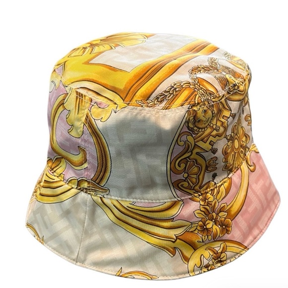 Fendi X Versace Silk Fendace FF Baroque Bucket Hat - Picture 1 of 3